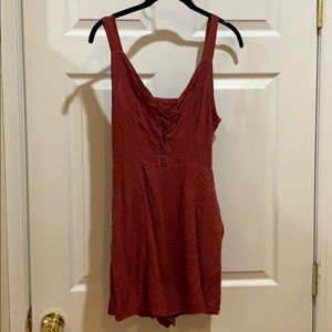 Red polka dot romper